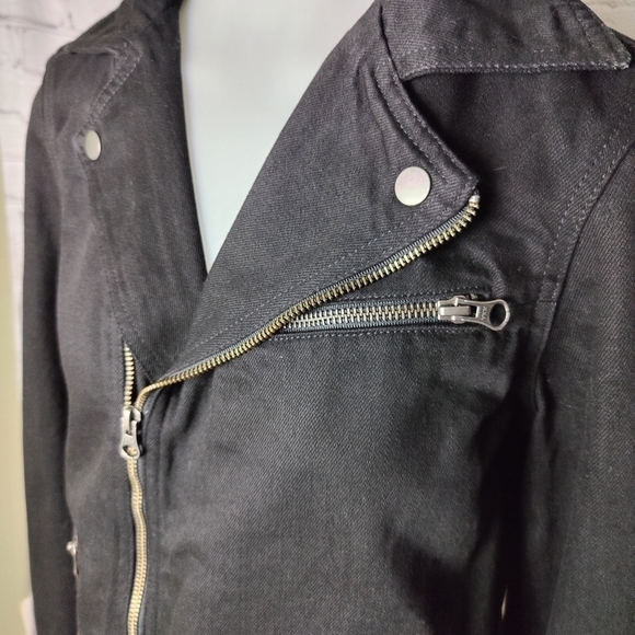 Able Denim The Moto Jacket Black Size XS NWT - Picture 8 of 10